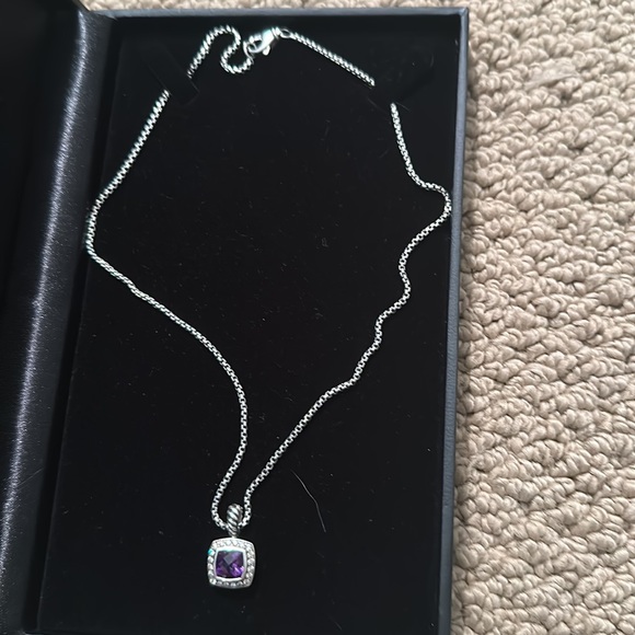 David Yurman Petite Albion Pendent Necklace with Amethyst  and Diamond SS - Picture 8 of 10